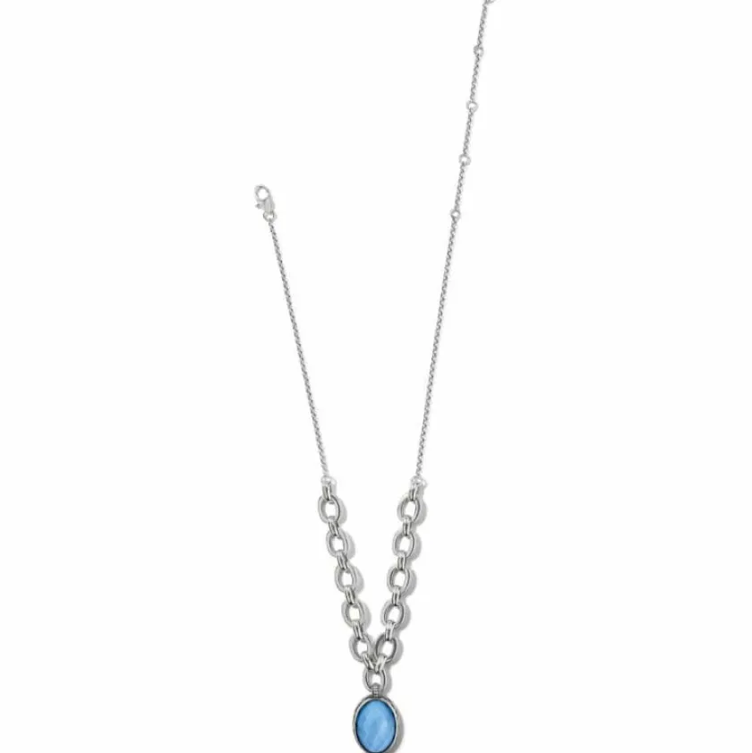 Brighton Blue Moon Short Necklace Silver-Blue Sale