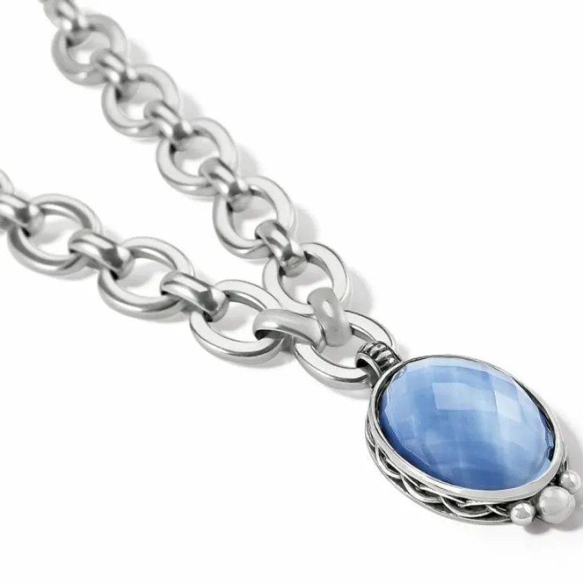 Brighton Blue Moon Short Necklace Silver-Blue Sale