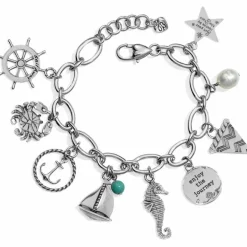 Brighton Blue Water Charm Bracelet Silver-Multi Hot