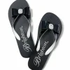 Brighton Bopeep Flip Flops Black-White New