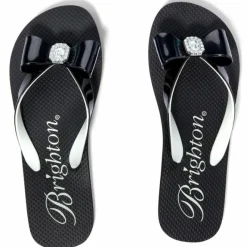 Brighton Bopeep Flip Flops Black-White New