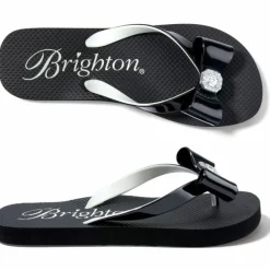 Brighton Bopeep Flip Flops Black-White New