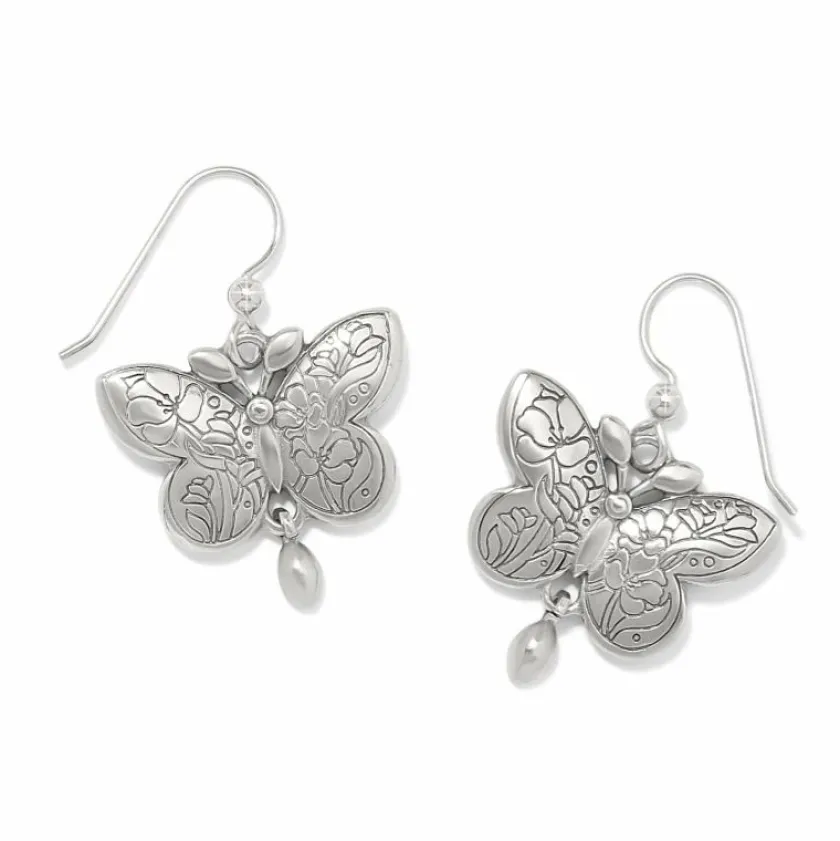 Brighton Botanique Butterfly French Wire Earrings Silver-Multi Sale