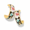 Brighton Botanique Butterfly Hoop Earrings Gold-Multi Fashion