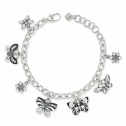 Brighton Botanique Garden Charm Bracelet Silver-Black Outlet
