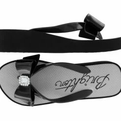 Brighton Bowie Wedge Flip Flops Black Discount