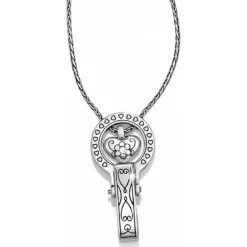 Brighton Badge Clip Necklace Silver Clearance