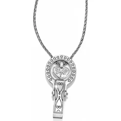 Brighton Badge Clip Necklace Silver Clearance