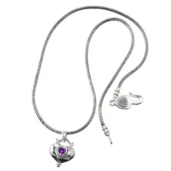 Brighton Buddha Alexandrite Heart Necklace Silver-Purple Clearance