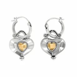Brighton Buddha Aqua Heart Reversible Earrings Silver-Aqua Outlet