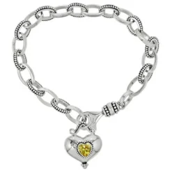 Brighton Buddha Gold Heart Bracelet Silver-Yellow Sale