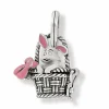 Brighton Bunny Basket Charm Pink-White Clearance