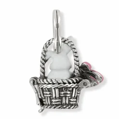 Brighton Bunny Basket Charm Pink-White Clearance