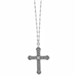 Brighton Byzantium Cross Necklace Silver Discount