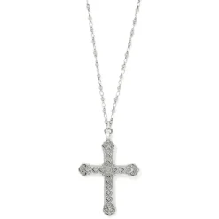 Brighton Byzantium Cross Necklace Silver Discount