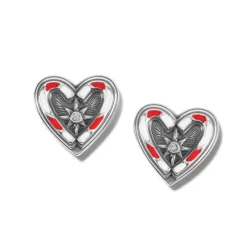 Brighton Candycane Sweetheart Post Earrings Silver-Multi Outlet