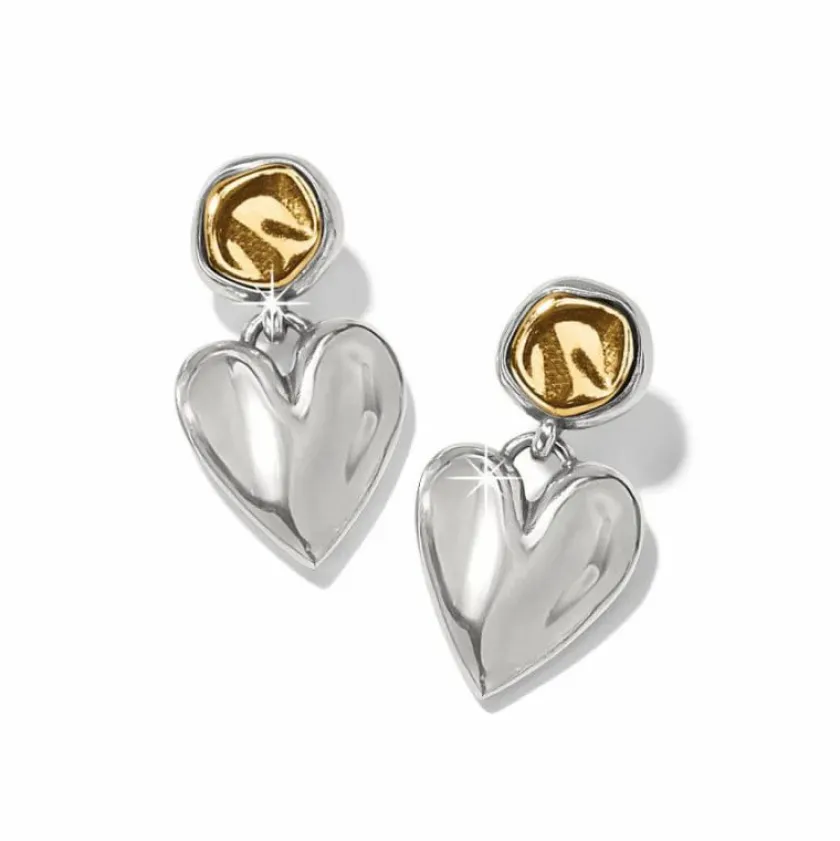 Brighton Cascade Heart Post Earrings Silver-Gold Sale
