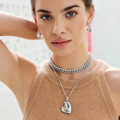 Brighton Cascade Heart Reversible Necklace Silver-Gold Outlet