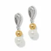 Brighton Cascade Unity Pearl Post Drop Earrings Silver-Pearl Sale