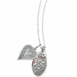Brighton Cherish and Love Necklace Silver-Red Hot
