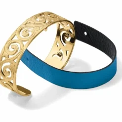Brighton Christo Barcelona Slim Cuff Bracelet Set Gold-BaliBlue New