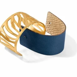 Brighton Christo Johannesburg Wide Cuff Bracelet Set Gold-GoldSnake Hot