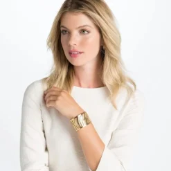 Brighton Christo Johannesburg Wide Cuff Bracelet Set Gold-GoldSnake Hot