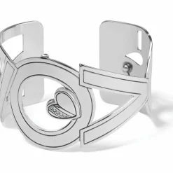 Brighton Christo Love Patch Wide Cuff Bracelet Silver Outlet