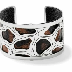 Brighton Christo Nairobi Wide Cuff Bracelet Set Silver-Leopard Sale