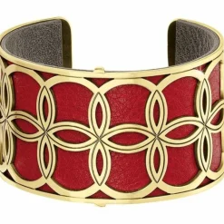 Brighton Christo NYC Wide Cuff Bracelet Set Gold-Lipstick Outlet