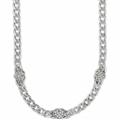 Brighton Cleo Heart Reversible Necklace Silver Hot