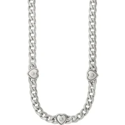 Brighton Cleo Heart Reversible Necklace Silver Hot