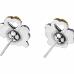 Brighton Clover Heart Mini Post Earrings Silver-Gold Outlet