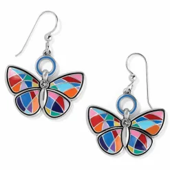 Brighton Colormix Butterfly French Wire Earrings Silver-Multi Hot