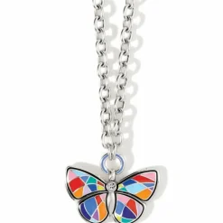 Brighton Colormix Butterfly Ring Necklace Silver-Multi Fashion