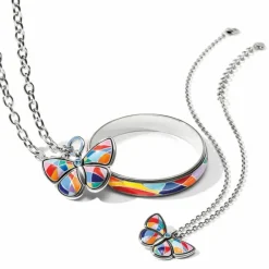 Brighton Colormix Butterfly Ring Necklace Silver-Multi Fashion