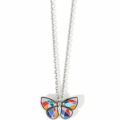 Brighton Colormix Butterfly Short Necklace Silver-Multi Hot