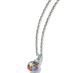 Brighton Colormix Domed Necklace Silver-Multi Fashion