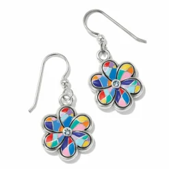 Brighton Colormix Flower French Wire Earrings Silver-Multi Fashion