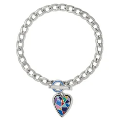 Brighton Colormix Heart Bracelet Silver-Multi New
