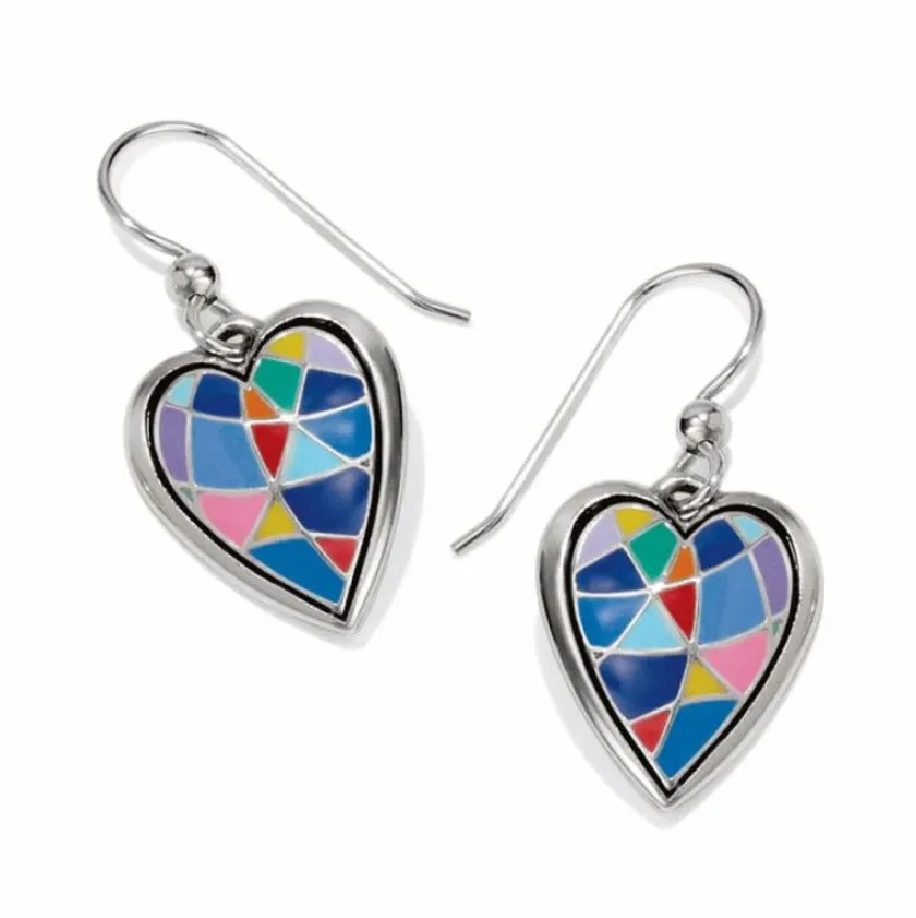 Brighton Colormix Heart French Wire Earrings Silver-Multi Fashion