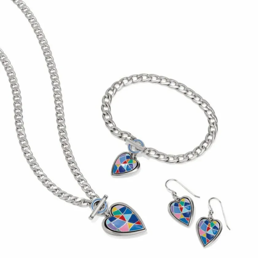 Brighton Colormix Heart French Wire Earrings Silver-Multi Fashion
