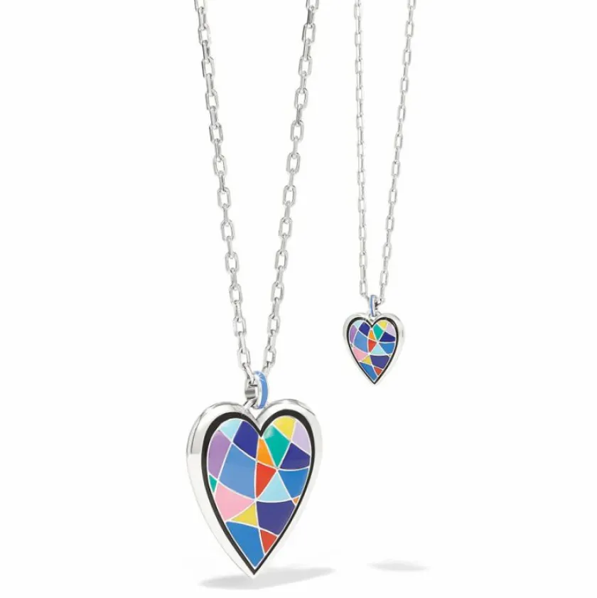 Brighton Colormix Heart Short Necklace Silver-Multi New