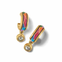 Brighton Colormix Jewel Hoop Earrings Gold-Multi New