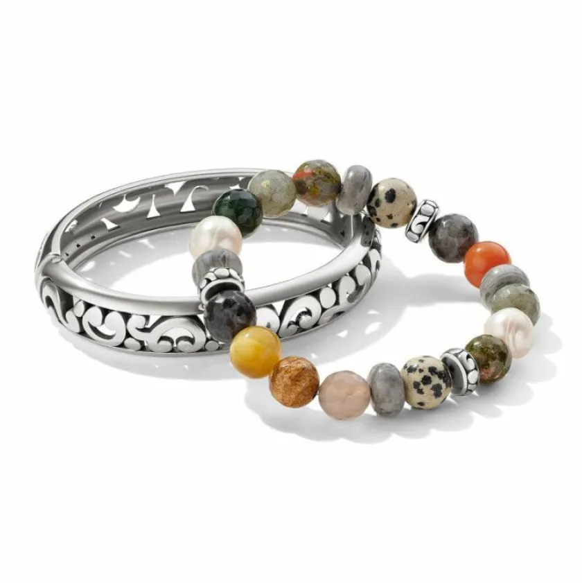 Brighton Contempo Desert Pearl Stretch Bracelet Silver-Multi Discount