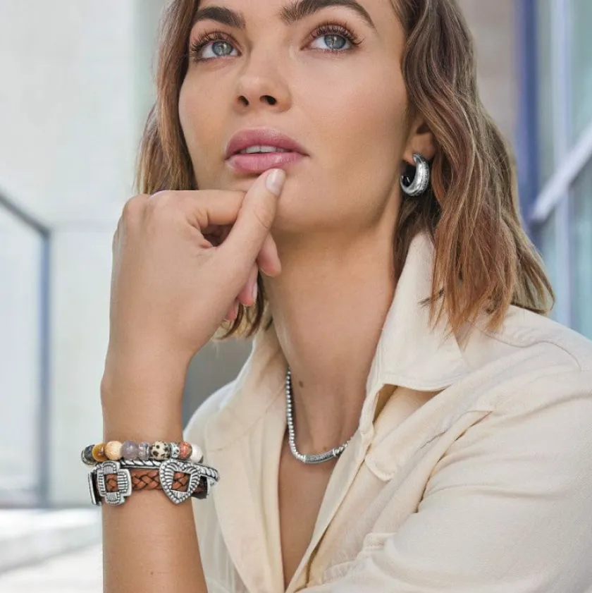 Brighton Contempo Desert Pearl Stretch Bracelet Silver-Multi Discount
