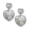 Brighton Contempo Heart Double Post Drop Earrings Silver Sale