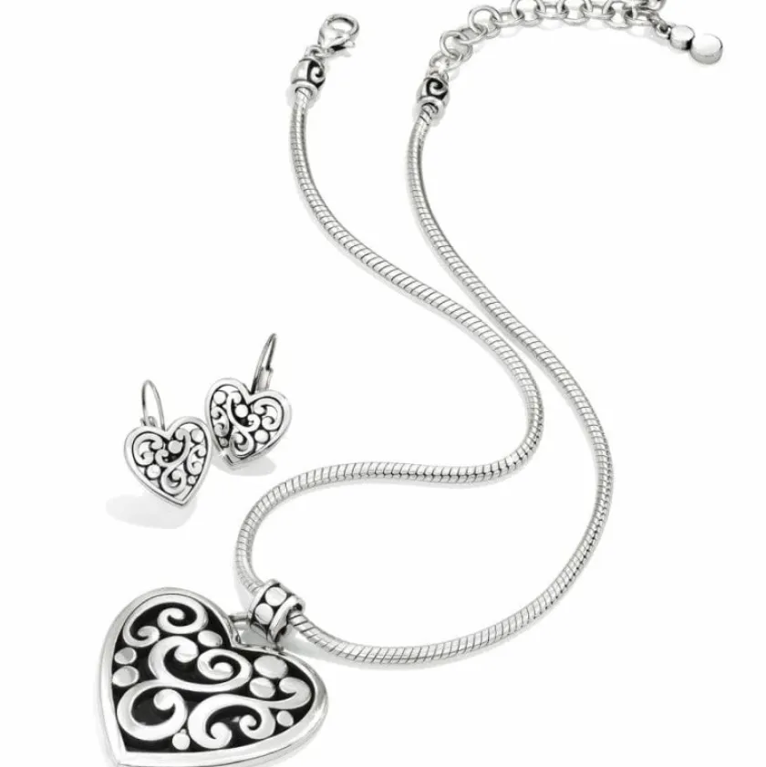 Brighton Contempo Heart Leverback Earrings Silver Clearance