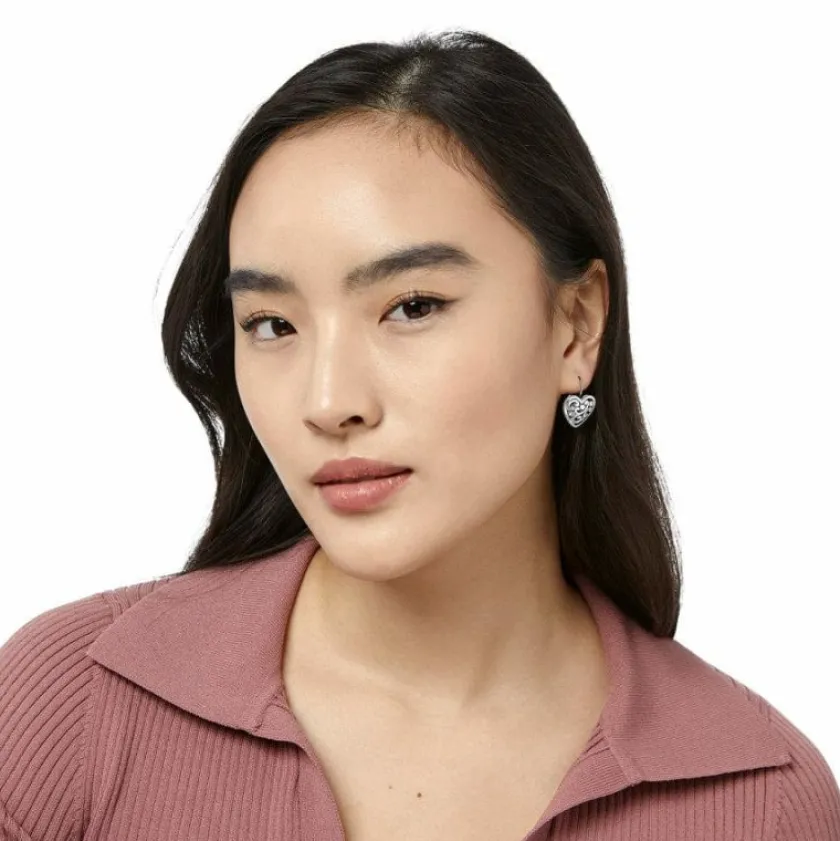 Brighton Contempo Heart Leverback Earrings Silver Clearance