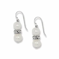 Brighton Contempo Heart Pearl French Wire Earrings Silver-Pearl Outlet